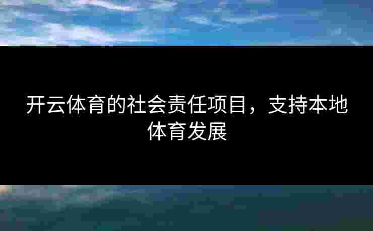 开云体育的社会责任项目，支持本地体育发展