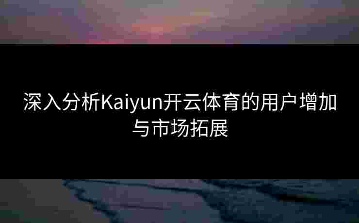 深入分析Kaiyun开云体育的用户增加与市场拓展