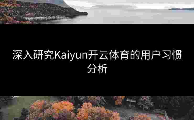 深入研究Kaiyun开云体育的用户习惯分析